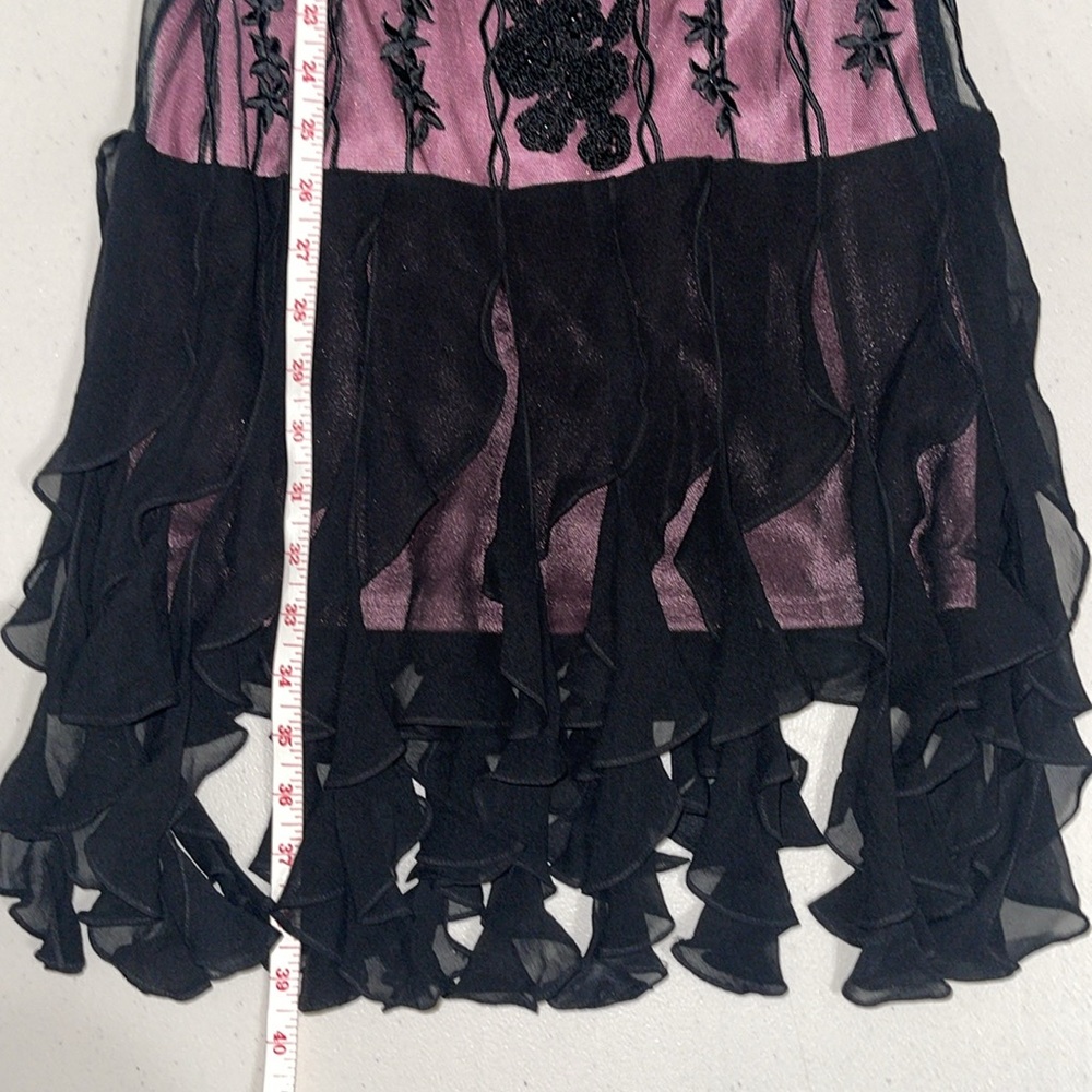 Sue Wong 1920s Mauve Pink & Black 100% Silk Gatsby Embellish Flapper Dress - XS - Picture 4 of 14